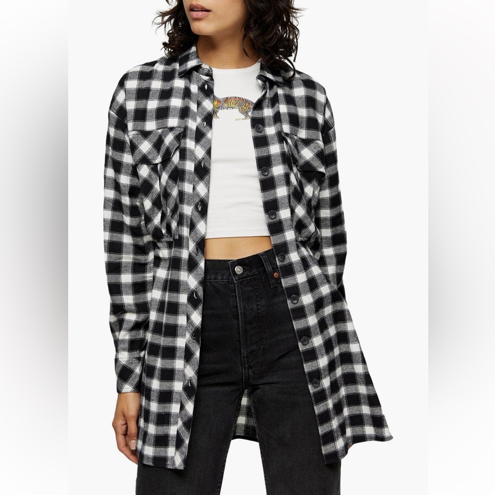 Topshop Oversized Plaid Shirt